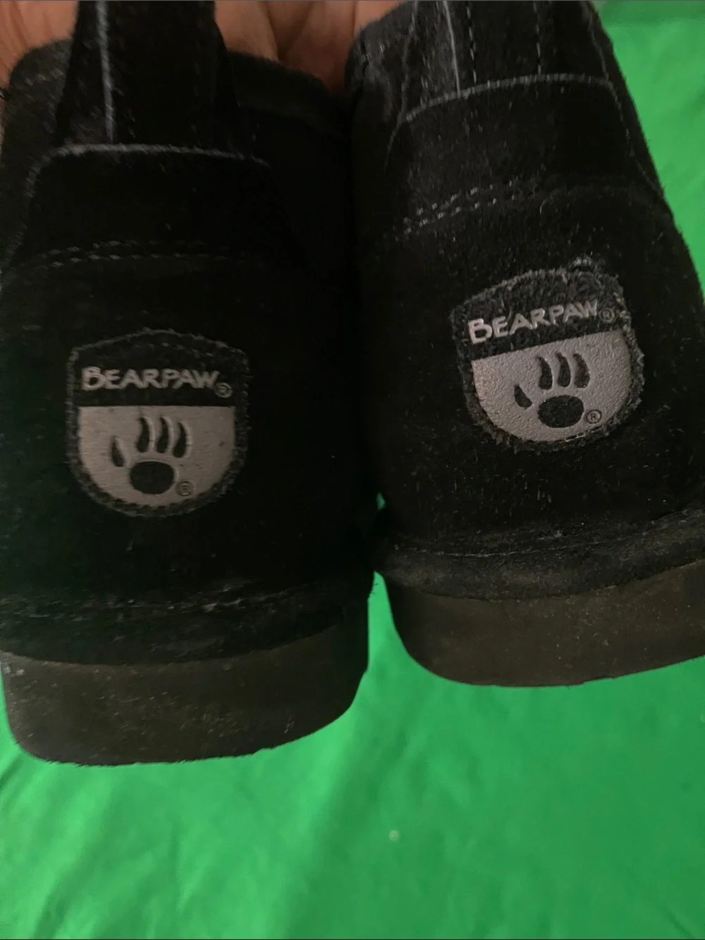 BearPaw Kids Black Suede Ankle Boots
